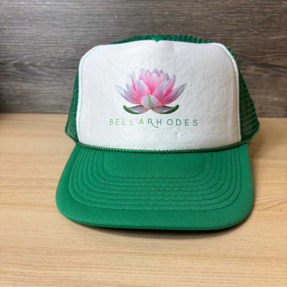 Bella Rhodes Hat Cap Snap Back‎ Womens Green Trucker Adjustable